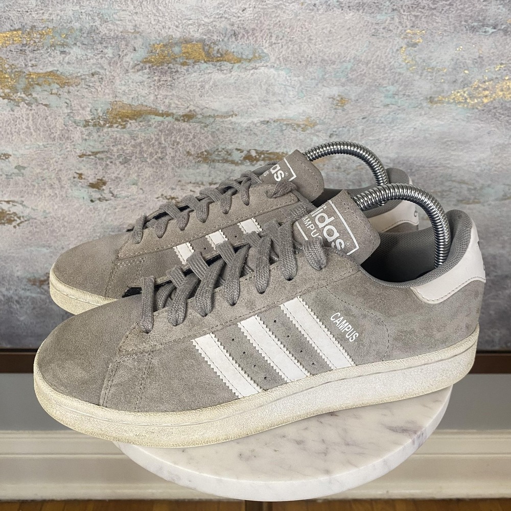 Adidas Campus Shoes Mens Size 6.5 Gray White Suede Low Top Sneakers BB0071